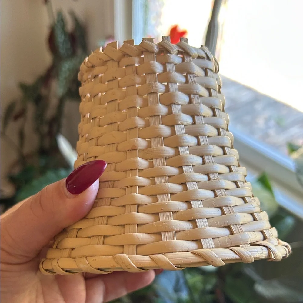 Pottery Barn Woven Basket Shade - Natural Tan